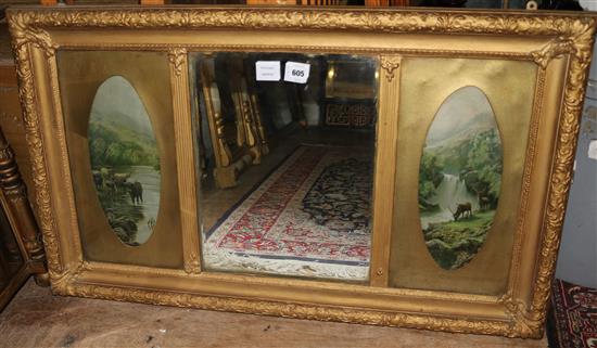 Gilt triple plate overmantel